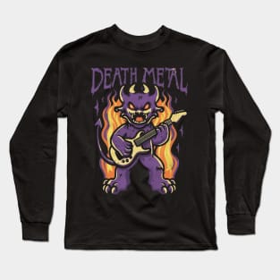 Death Metal Satanic Baphomet Cat Long Sleeve T-Shirt